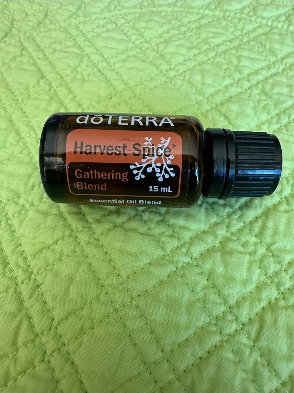 Doterra Harvest Spice Essential Oil Bottle - Black Cap, Orange Label